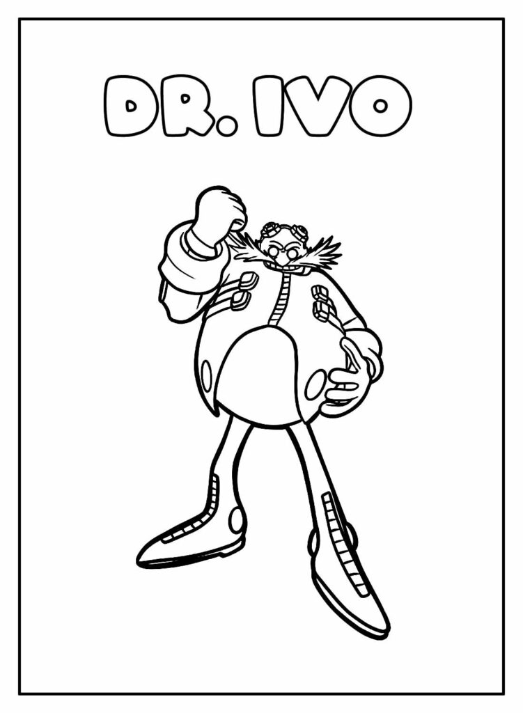 Desenho de Dr. Ivo - Eggman - Imagem Educativa de Sonic