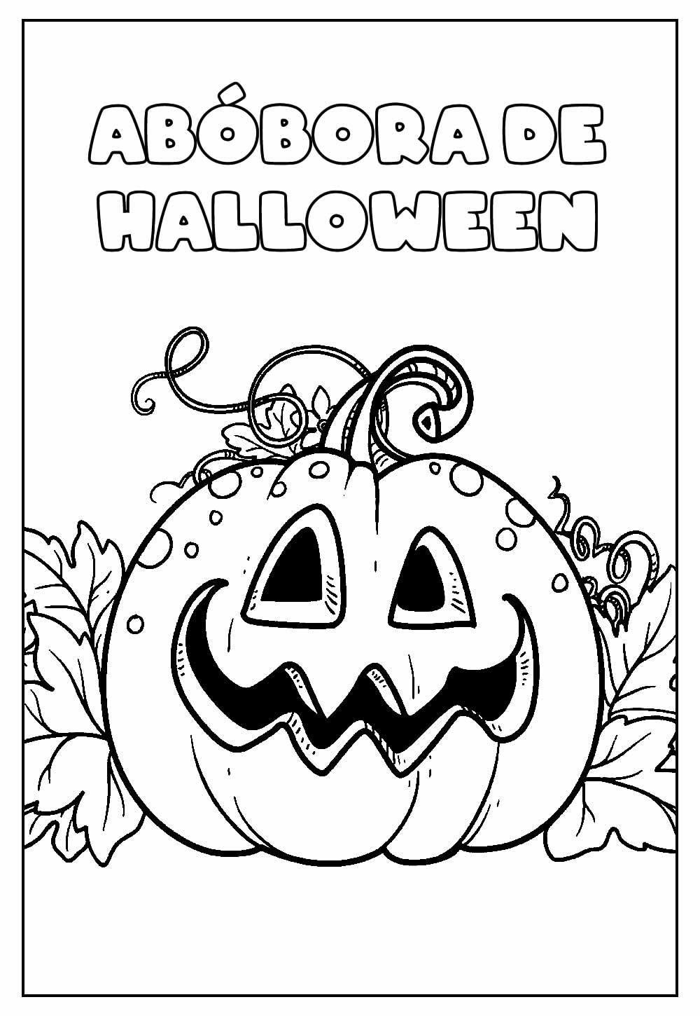 Desenho Educativo de Abóbora de Halloween para colorir