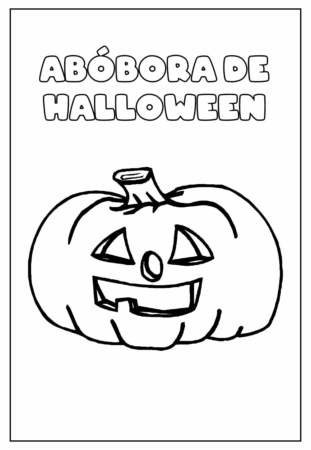 Desenho Educativo de Abóbora de Halloween para colorir