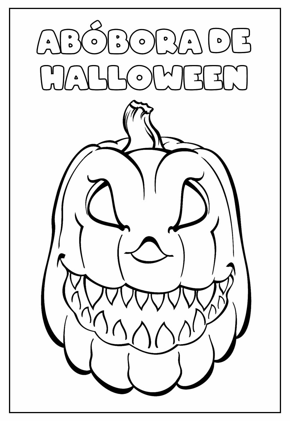 Desenho de Abóbora de Halloween para pintar