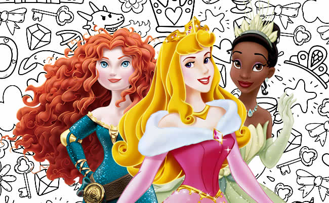 Desenhos de princesas para imprimir e colorir