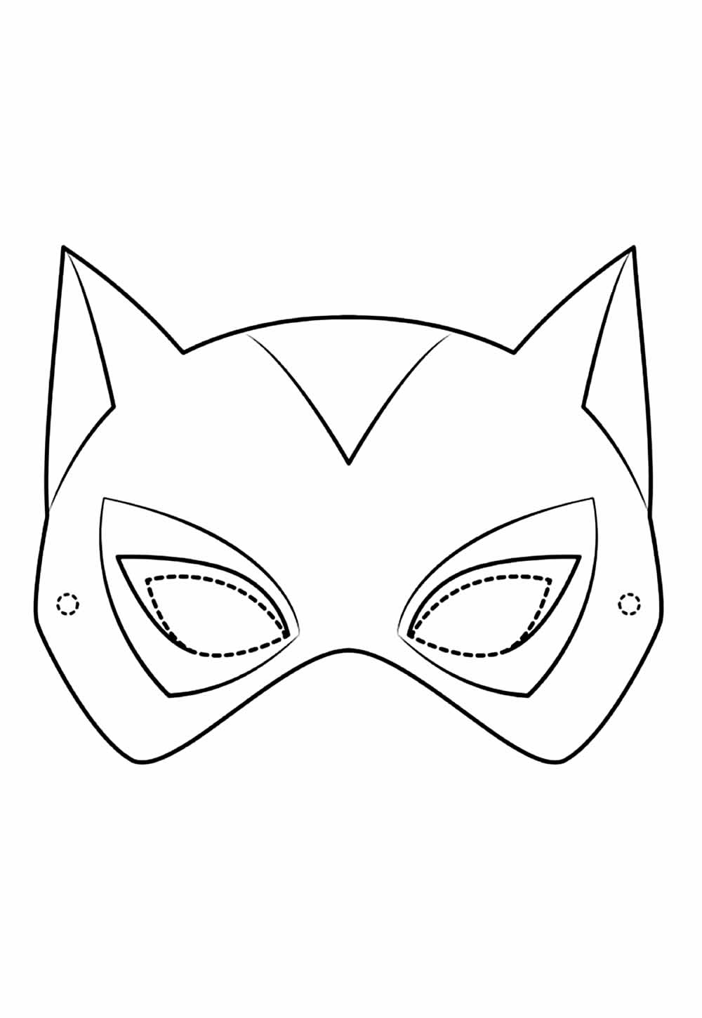 Desenho de Máscara da Mulher-Gato