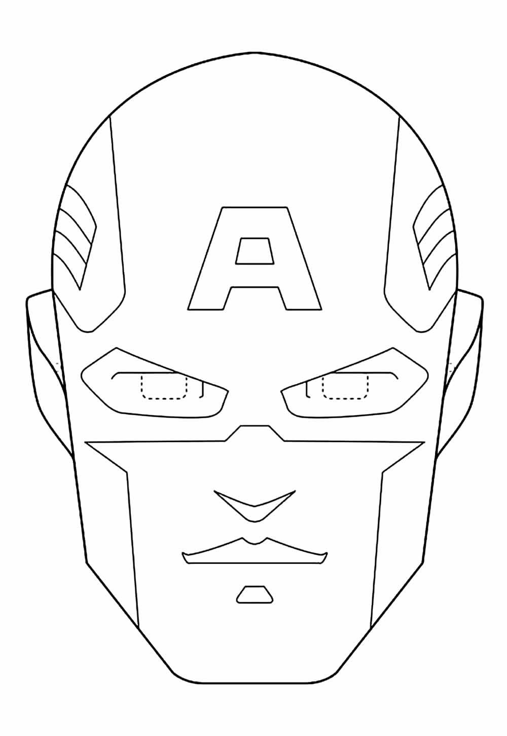 Desenho de Máscara da Capitão América