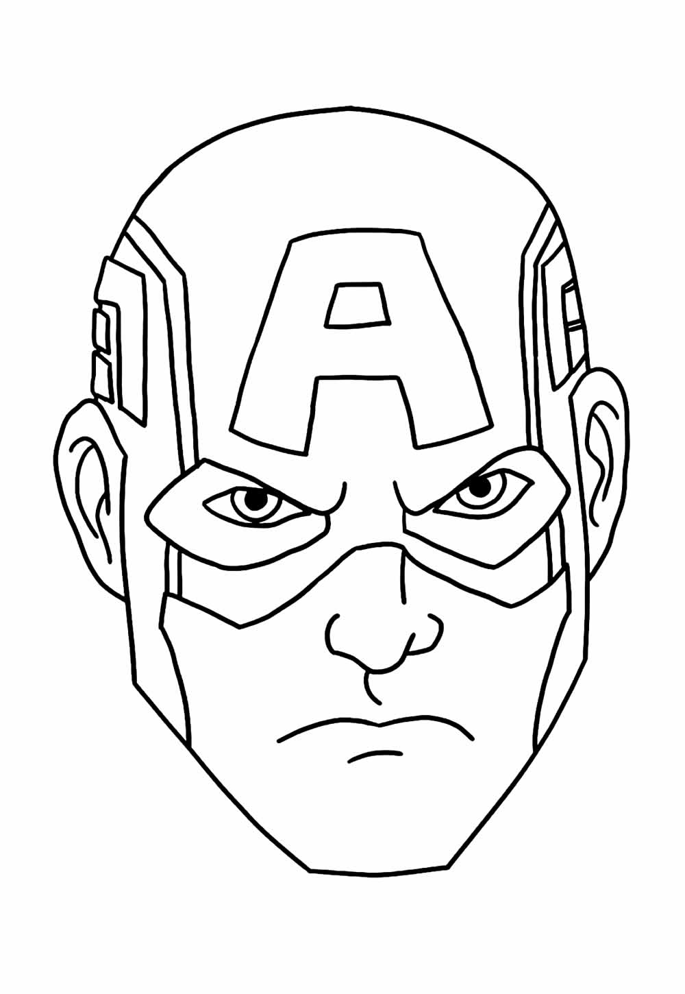 Desenho de Máscara da Capitão América