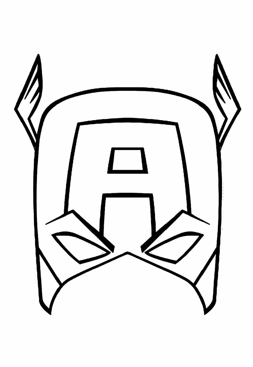 Desenho de Máscara da Capitão América