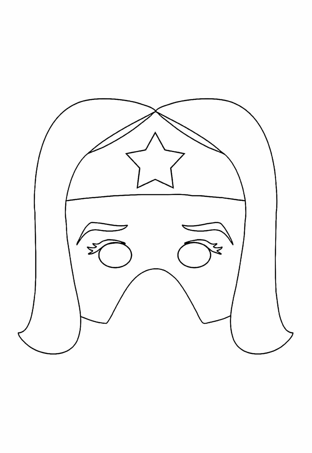 Desenho de Máscara da Mulher-Maravilha