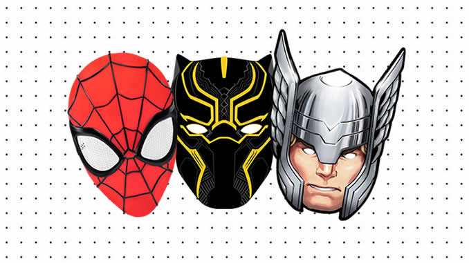 Máscaras de Super-Heróis para colorir