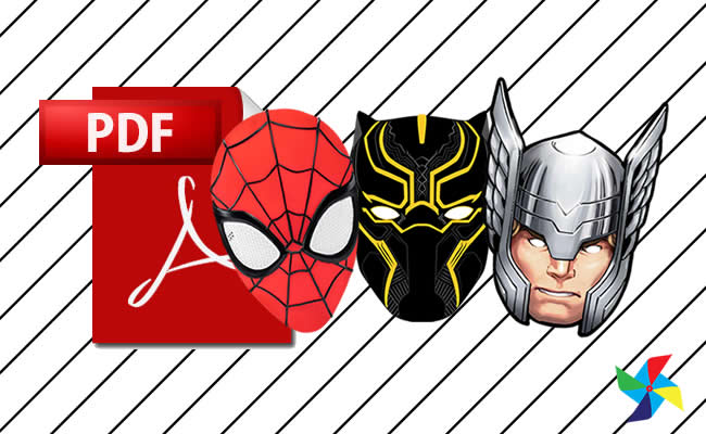 Máscaras de Super-Heróis em PDF