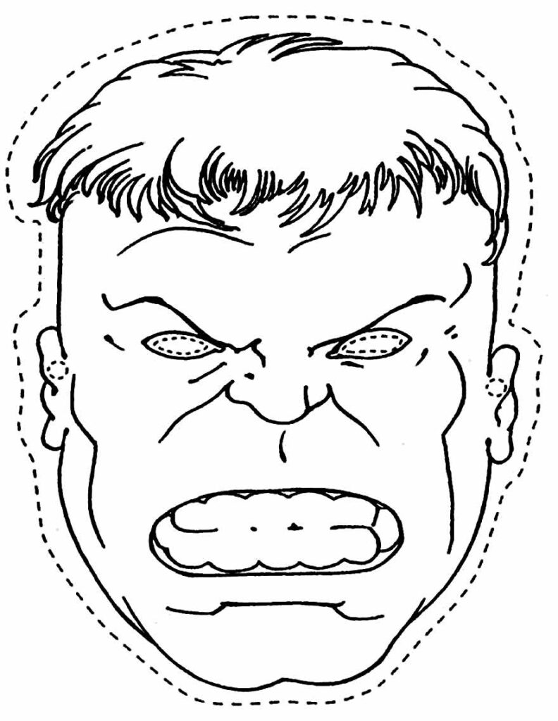 Máscara de Hulk para imprimir