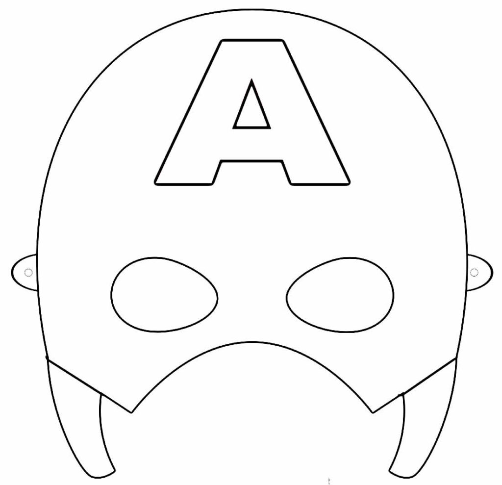 Máscara do Capitão América para imprimir e recortar