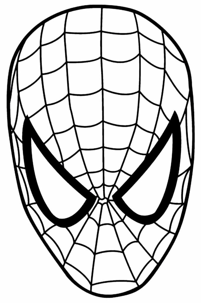 Máscara do Homem-Aranha para colorir