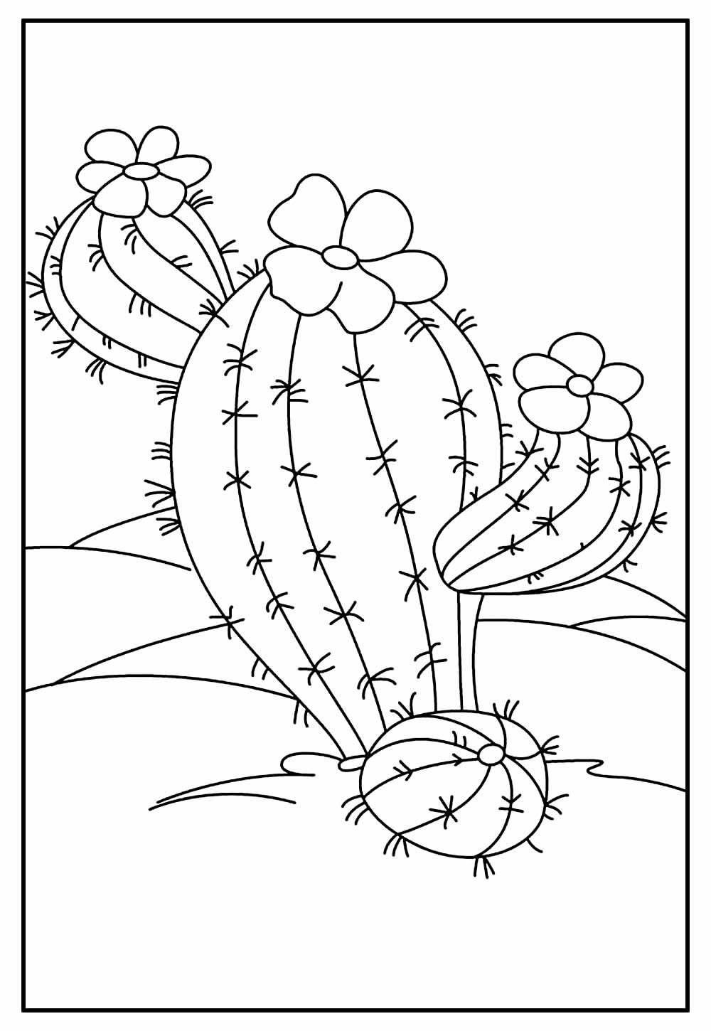 Desenhos de Cactos para colorir - Bora Colorir