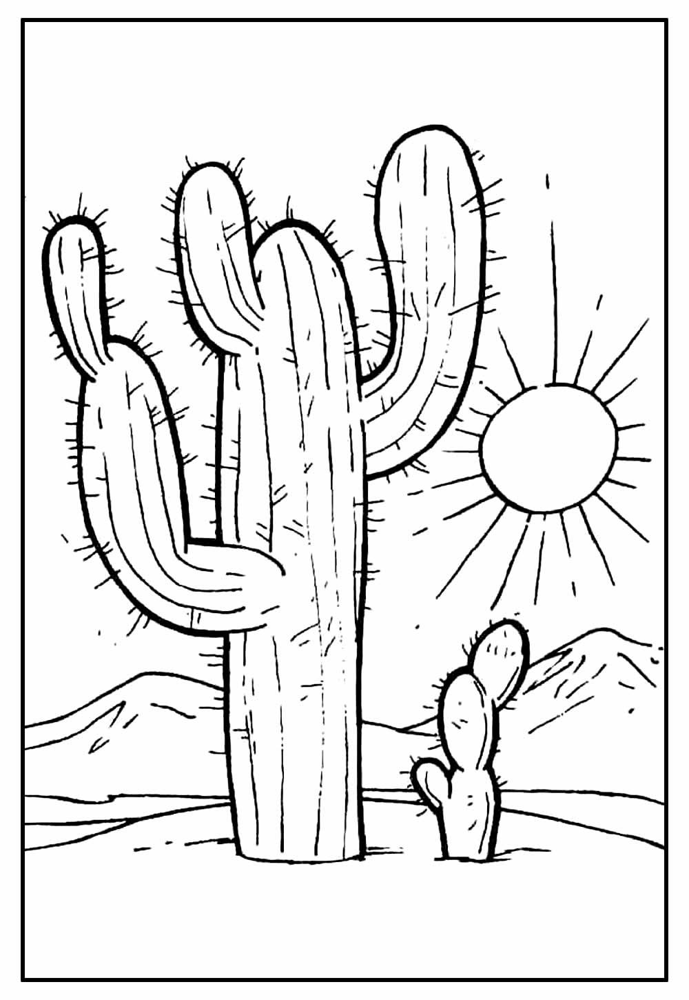 Desenhos de Cactos para colorir - Bora Colorir