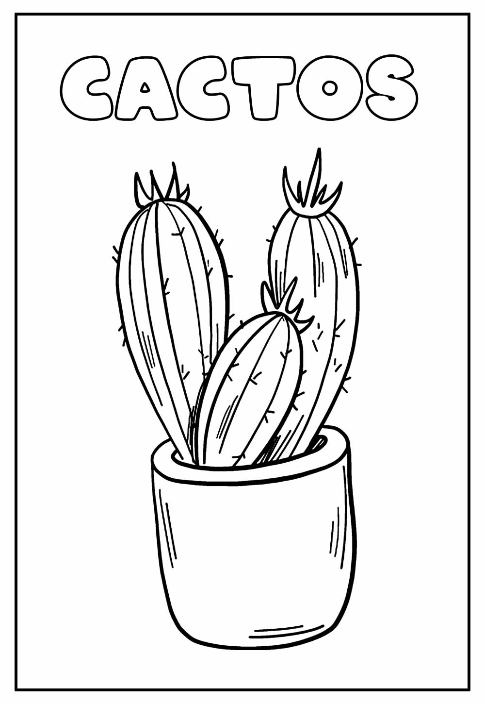 Desenhos de Cactos para colorir - Bora Colorir