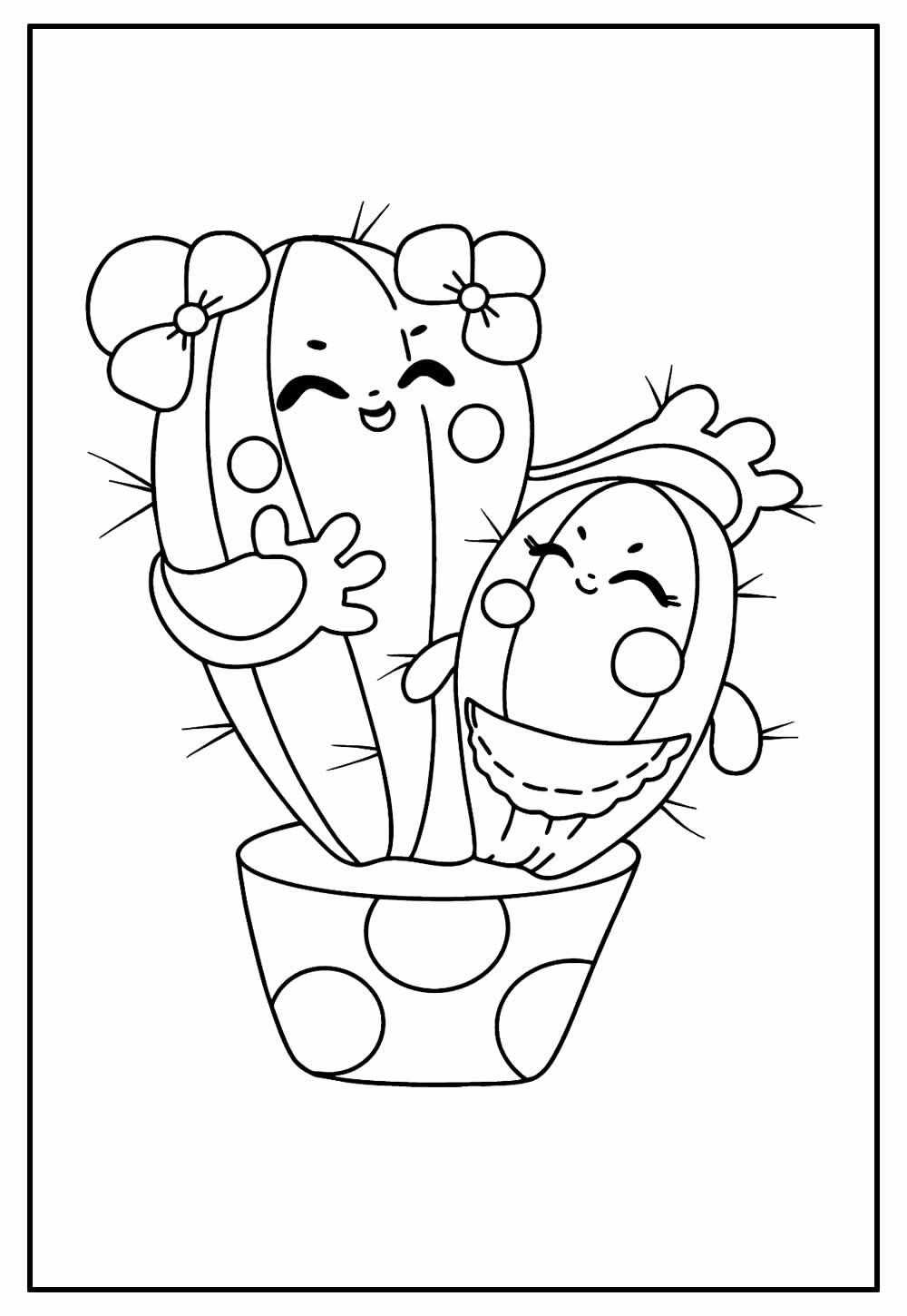 Desenho de cactos para colorir