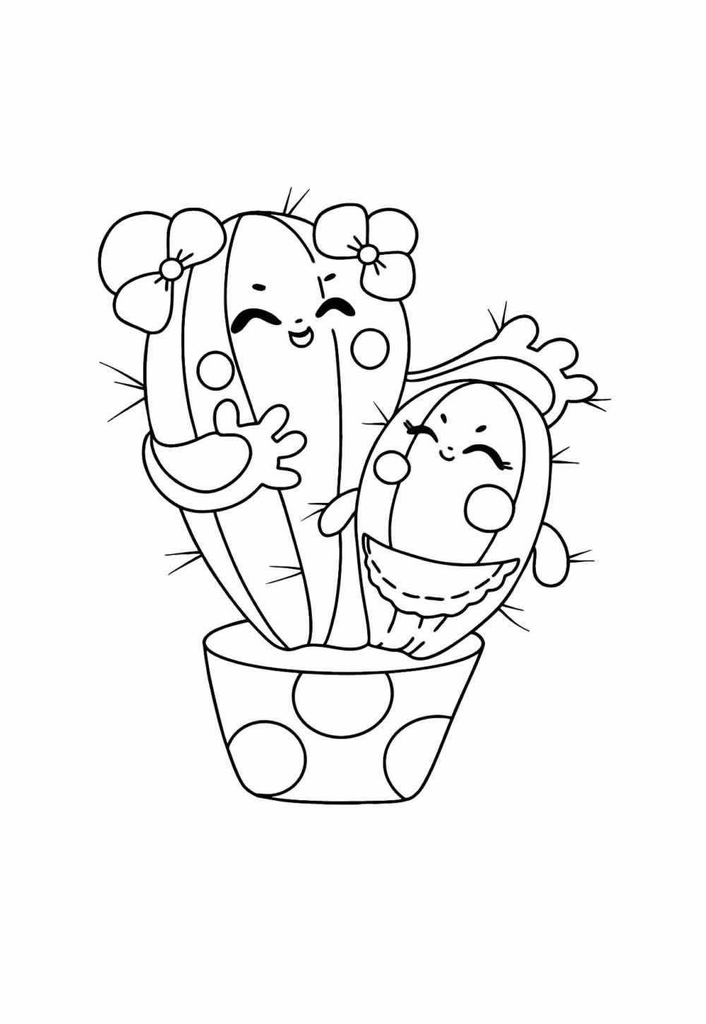 Desenho de Cacftos Divertidos e Fofos para colorir