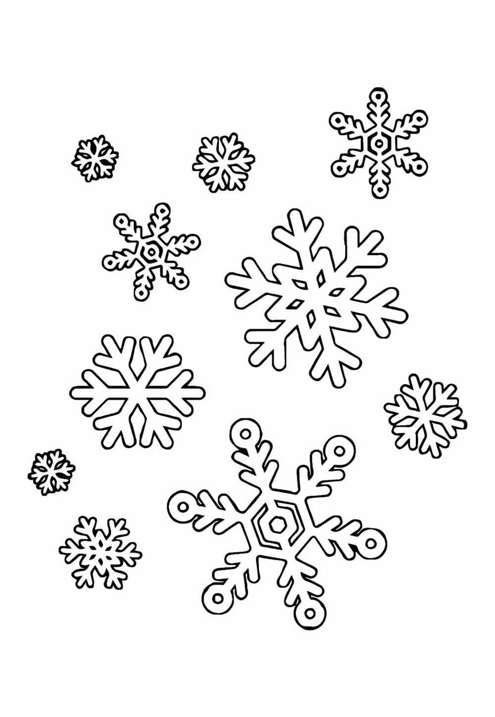 Desenho de Flocos de Neve para imprimir e colorir