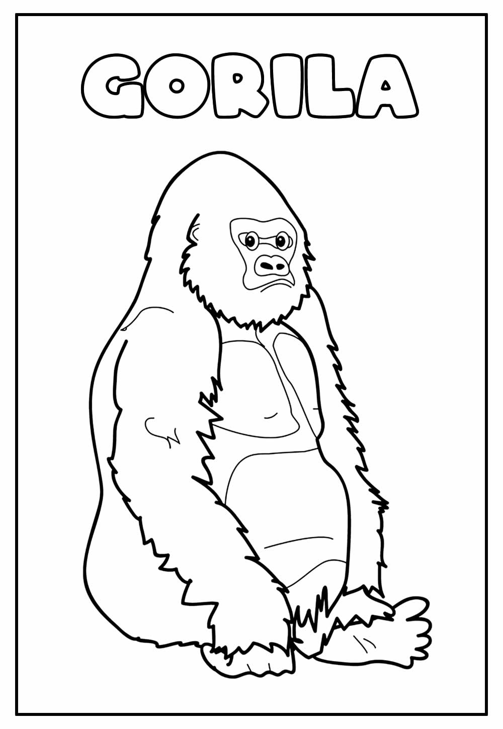 Desenho Educativo de Gorila