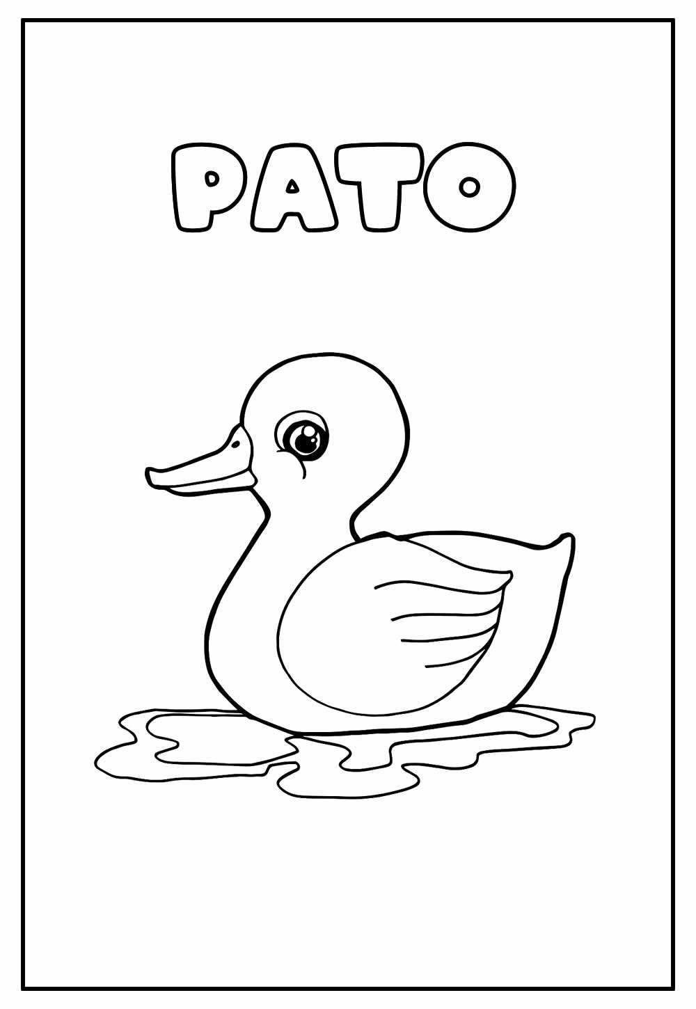Desenho Educativo de Pato para colorir