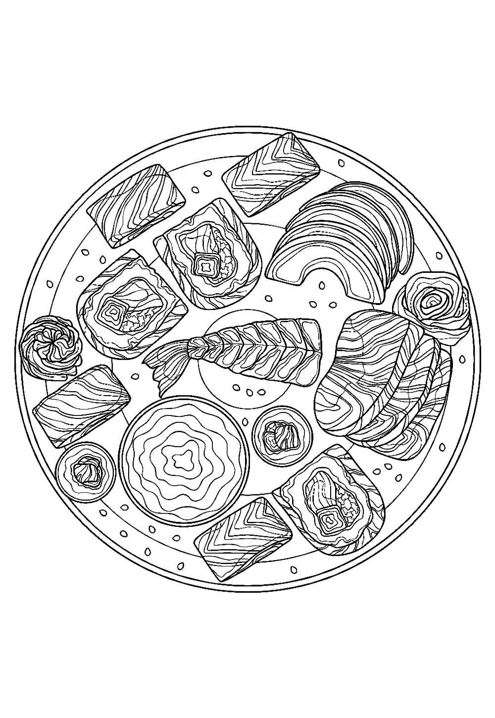 Desenho de Sushi