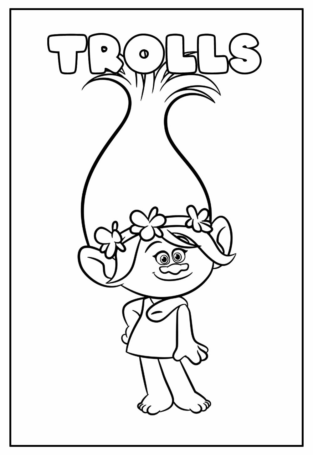 Desenho Educativo de Trolls para colorir