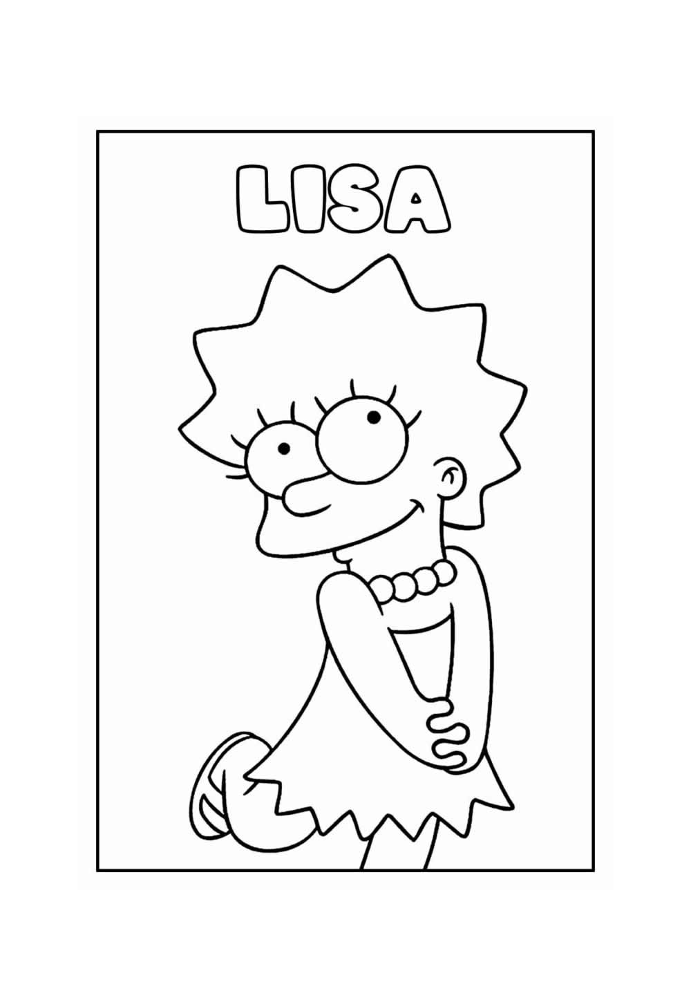 Desenho de Lisa Simpson para colorir
