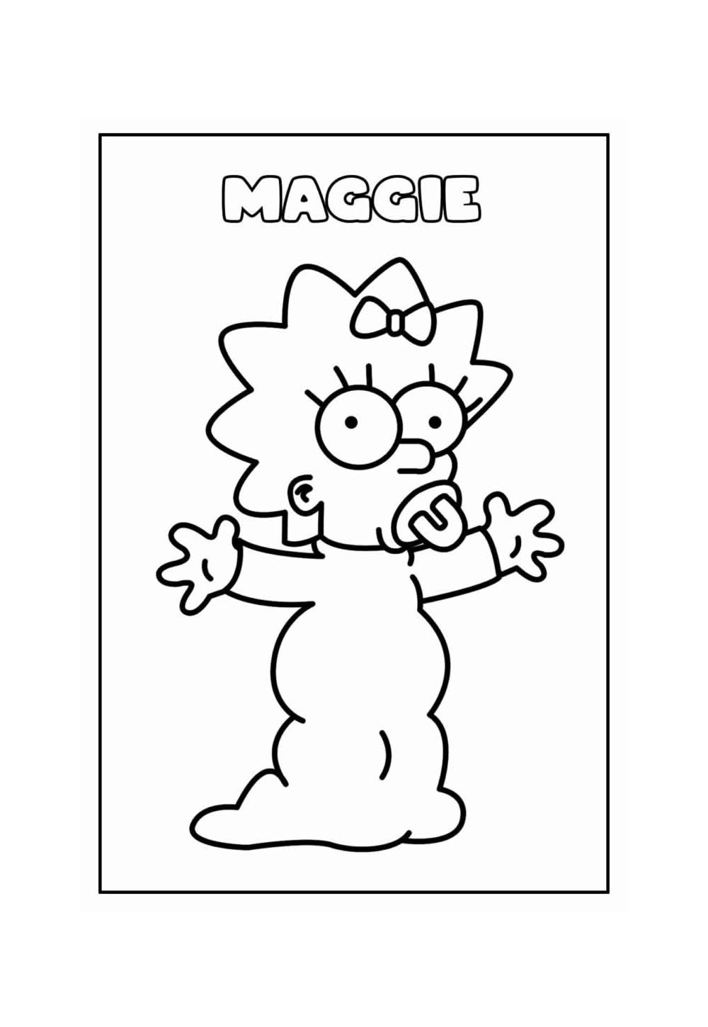 Desenho de Maggie Simpson para colorir
