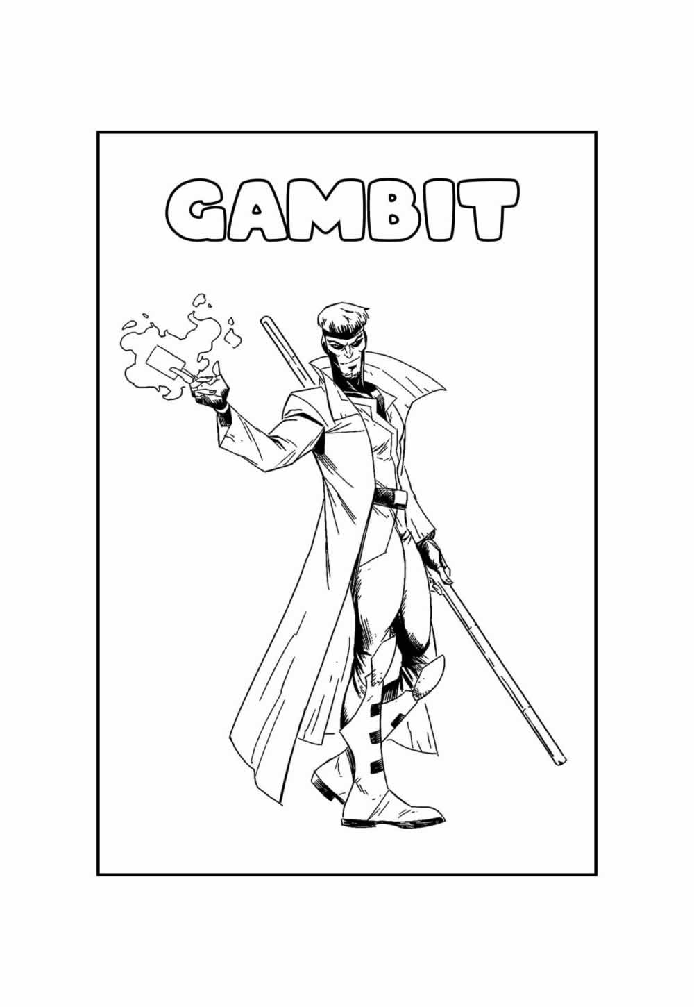 Desenho Educativo de Gambit para colorir