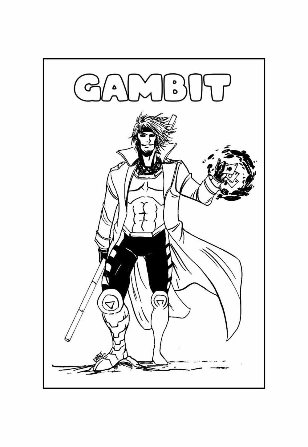 Desenho Educativo de Gambit para colorir