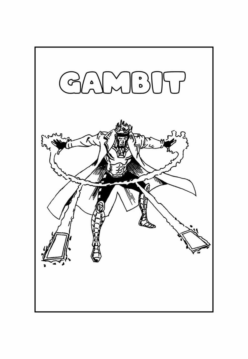 Desenho Educativo de Gambit para colorir