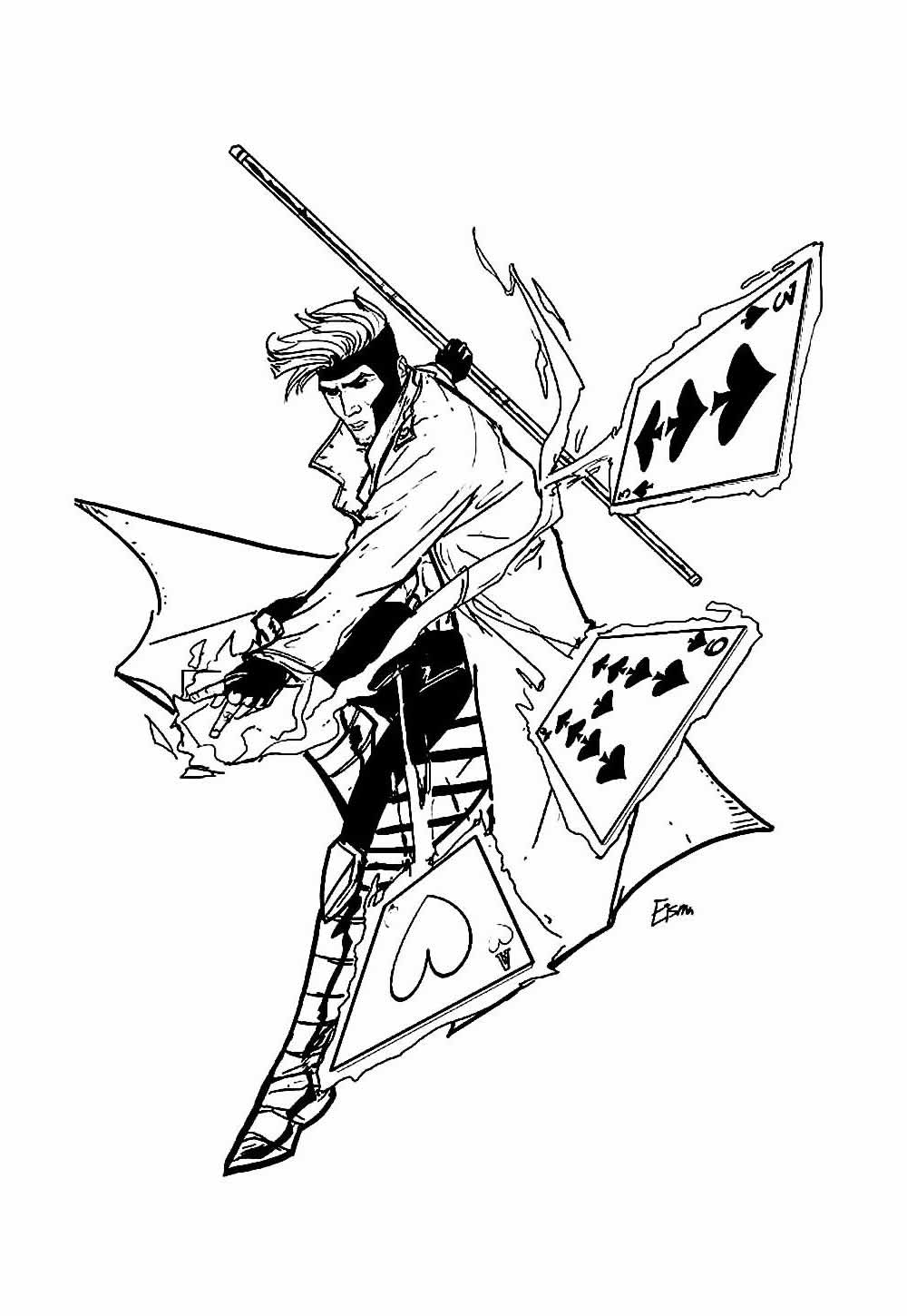 Desenho de Gambit para colorir