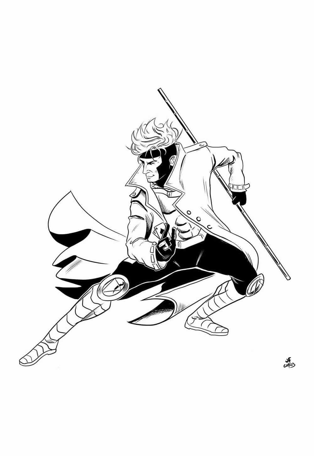 Desenho de Gambit para pintar