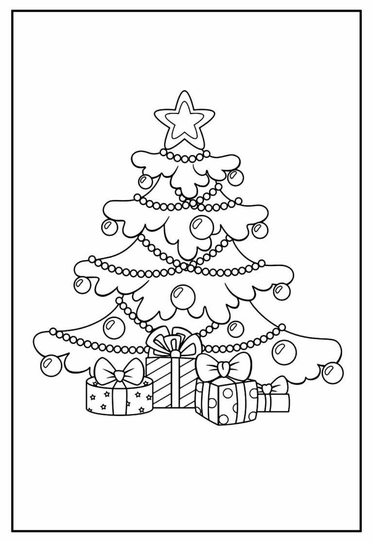 Desenhos de Árvore de Natal para colorir - Bora Colorir