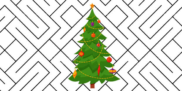 Desenhos de Árvore de Natal para pintar e colorir
