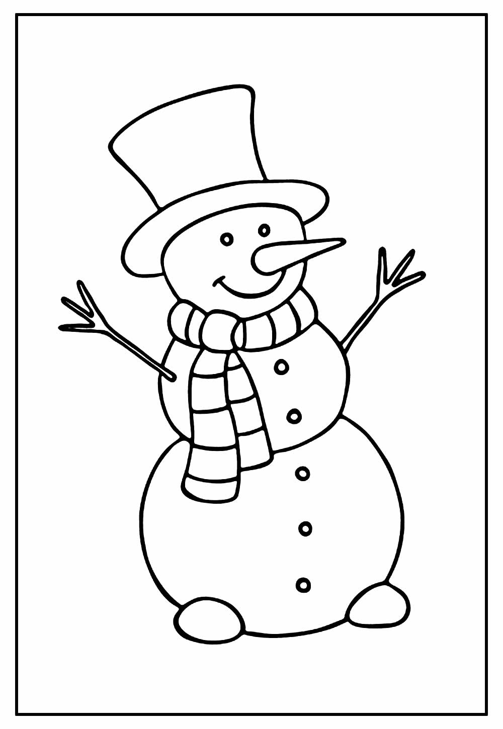 Desenhos de Bonecos de Neve para Imprimir e Colorir