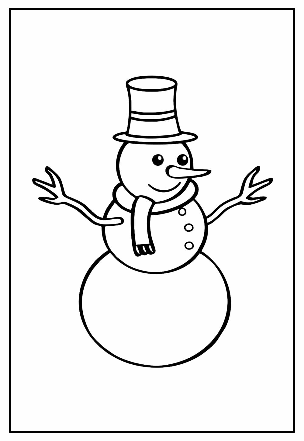 Desenhos de Boneco de Neve para colorir - Bora Colorir