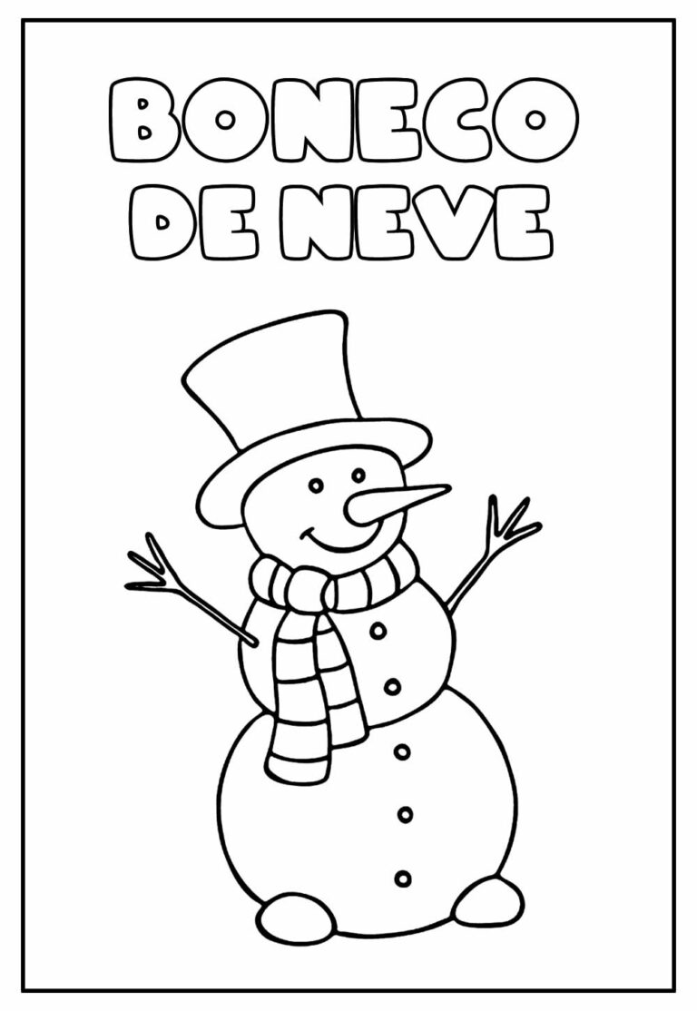 Desenhos de Boneco de Neve para colorir - Bora Colorir
