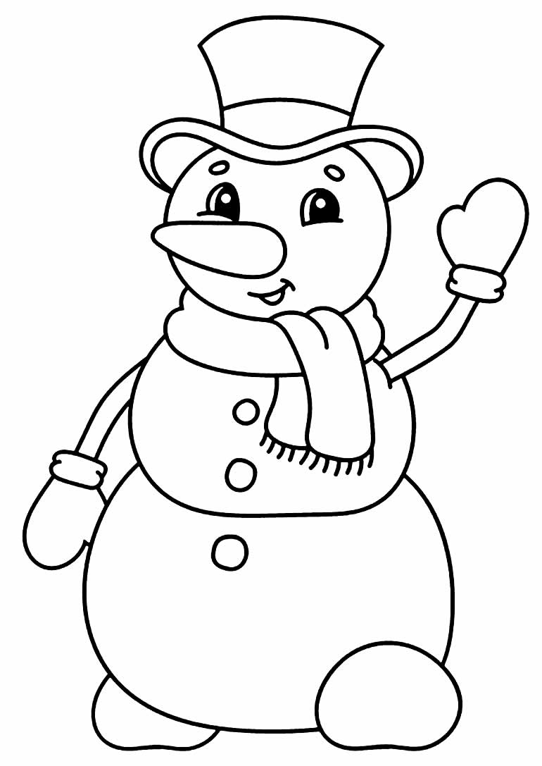 Desenhos de Boneco de Neve para colorir - Bora Colorir