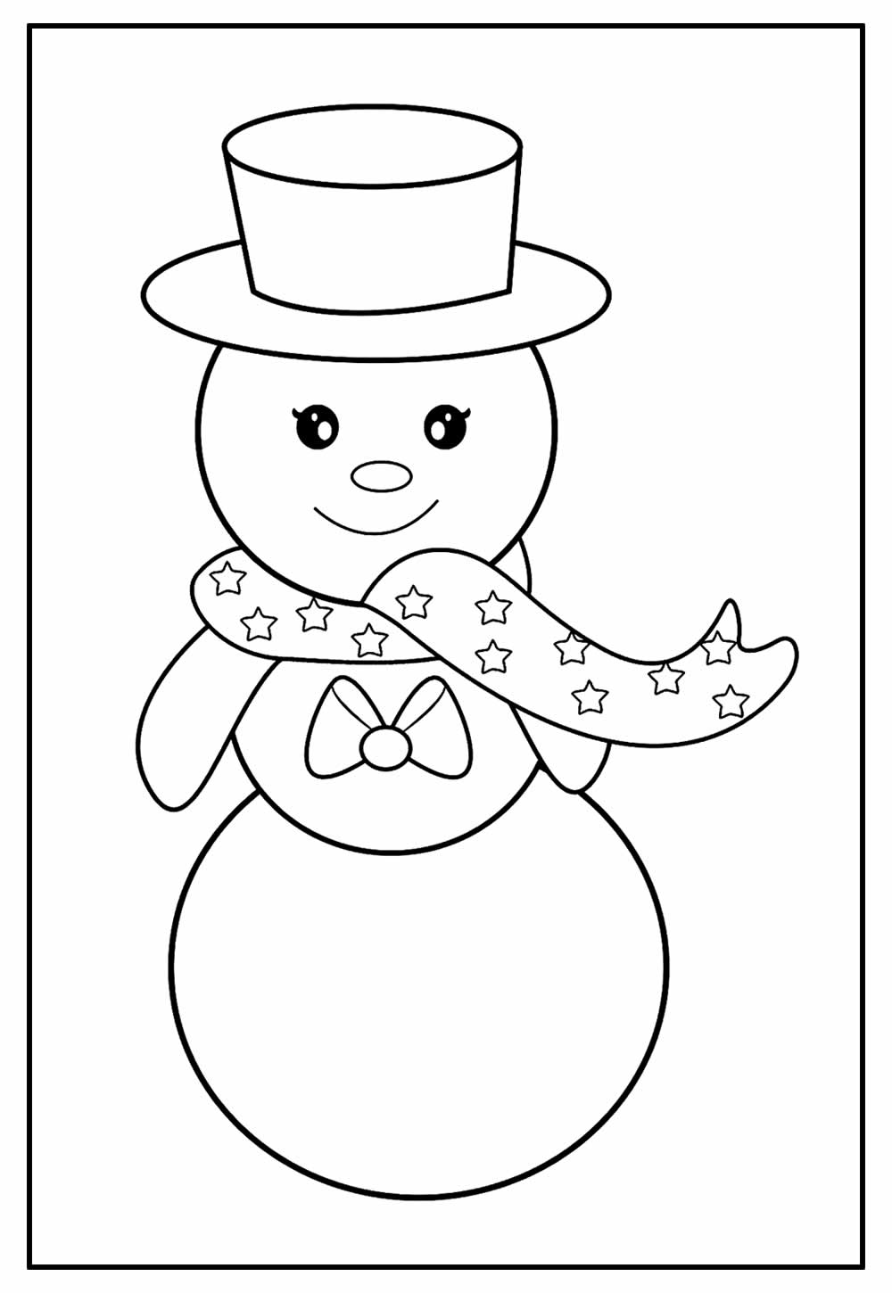 Imprimir um boneco de neve para colorir Colorir e Pintar!