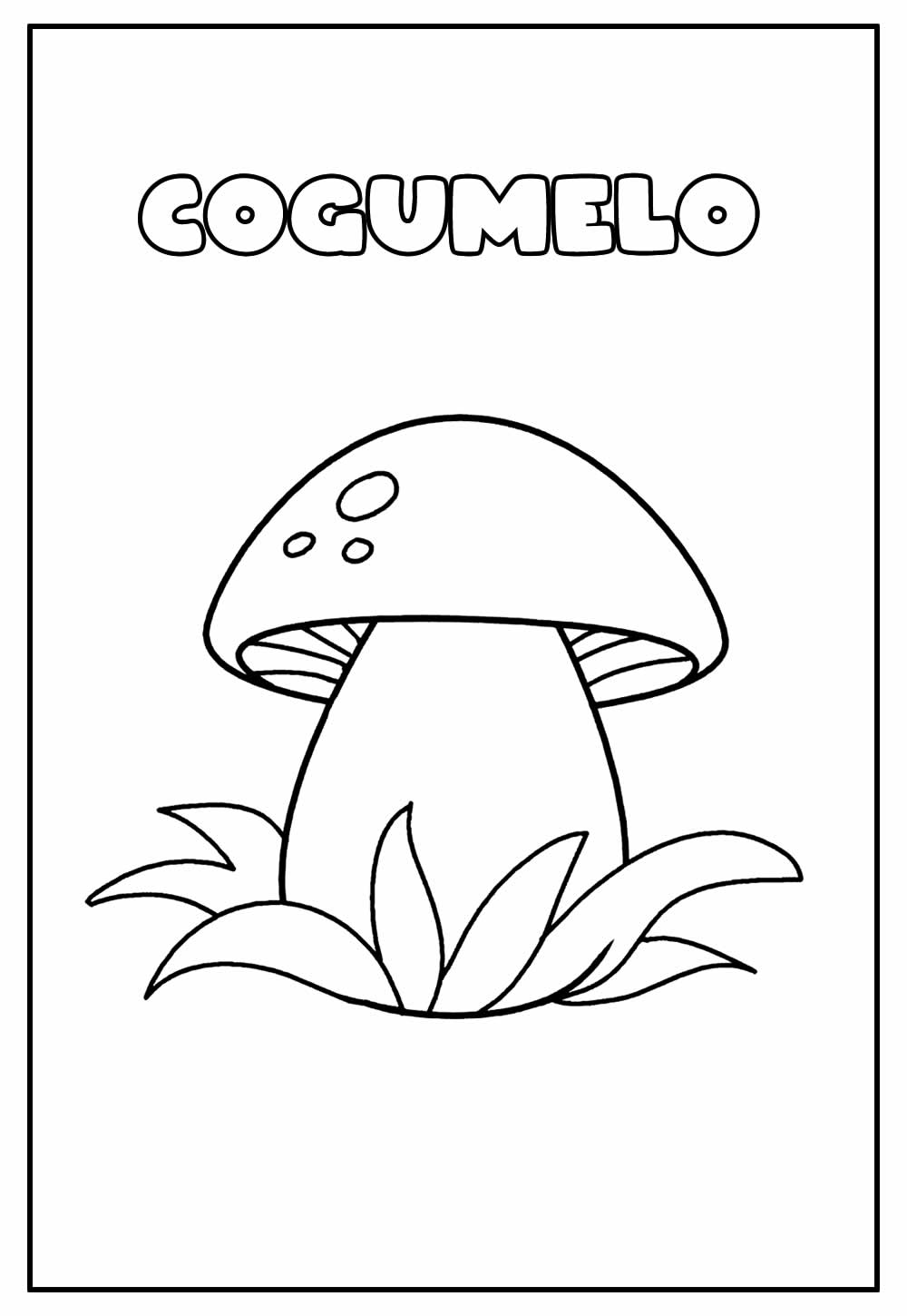 Desenho Educativo para colorir de Cogumelo