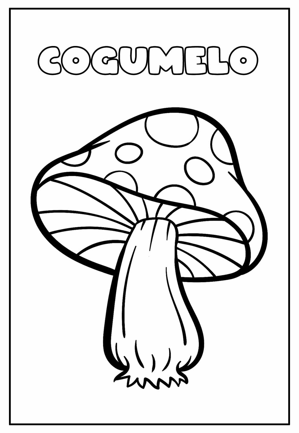 Desenho Educativo de Cogumelo para colorir