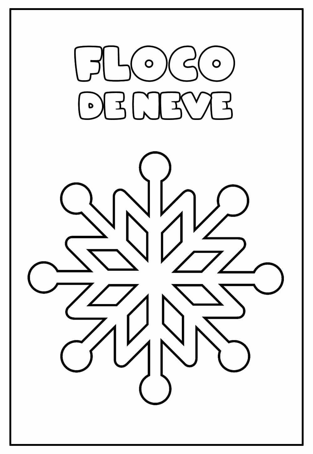 Imagem Educativa de Floco de Neve para colorir