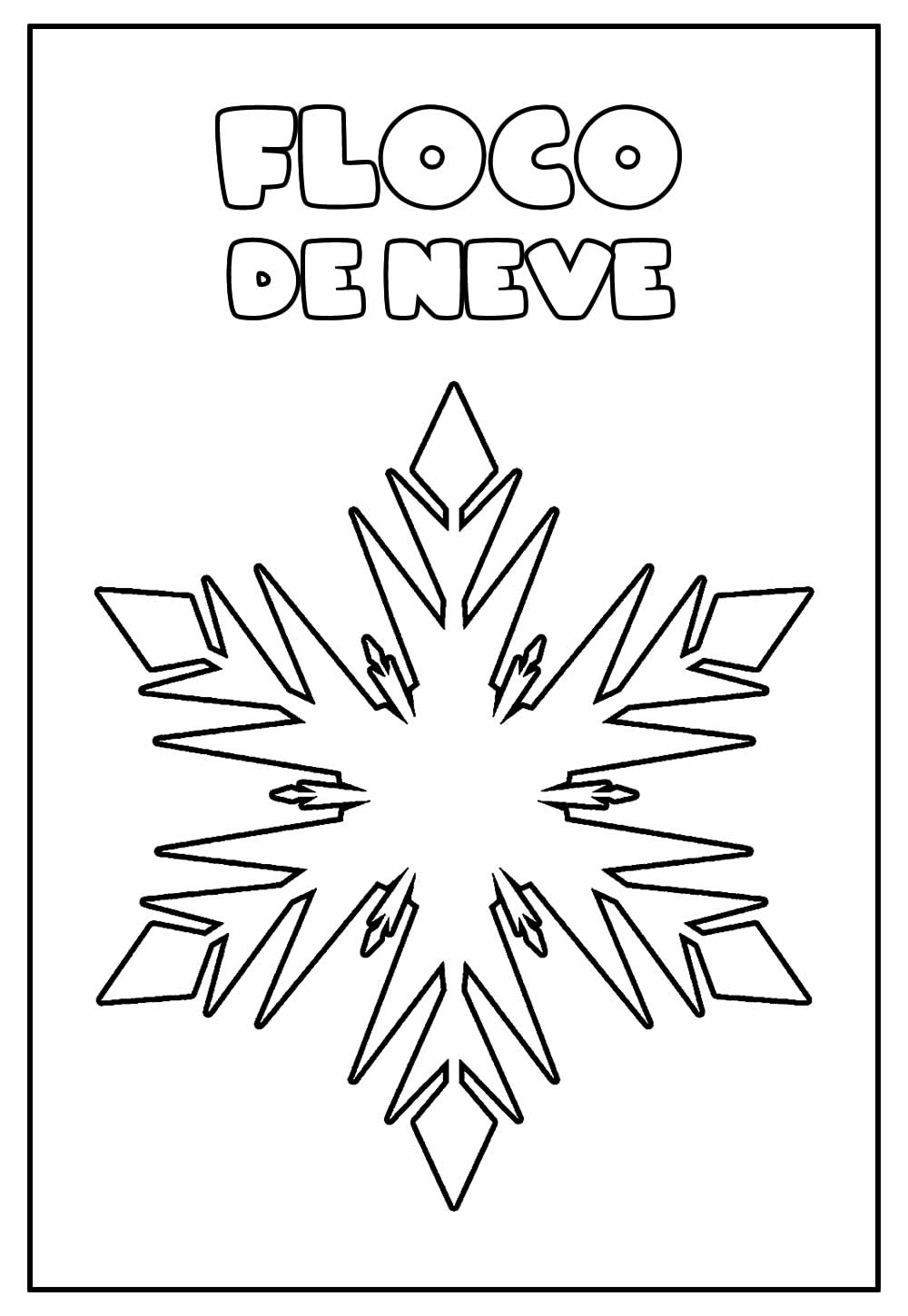 Desenho Educativo de Floco de Neve para colorir