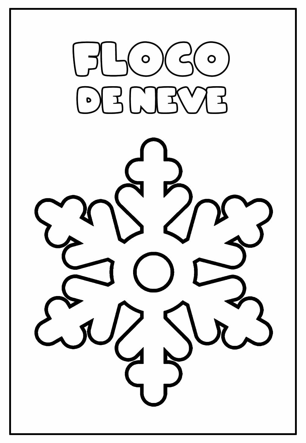 Desenho Educativo de Floco de Neve para colorir