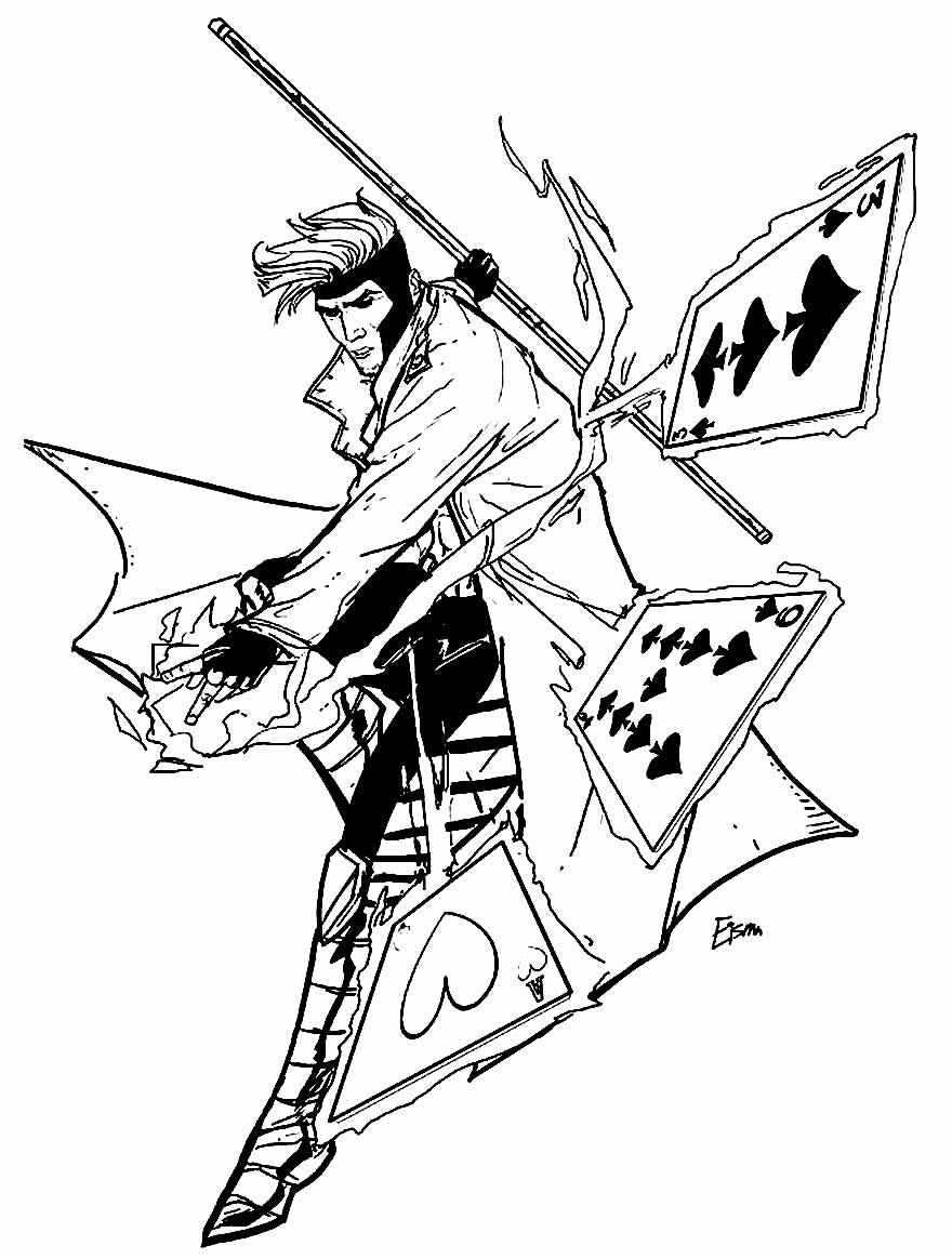 Desenho de Gambit para colorir
