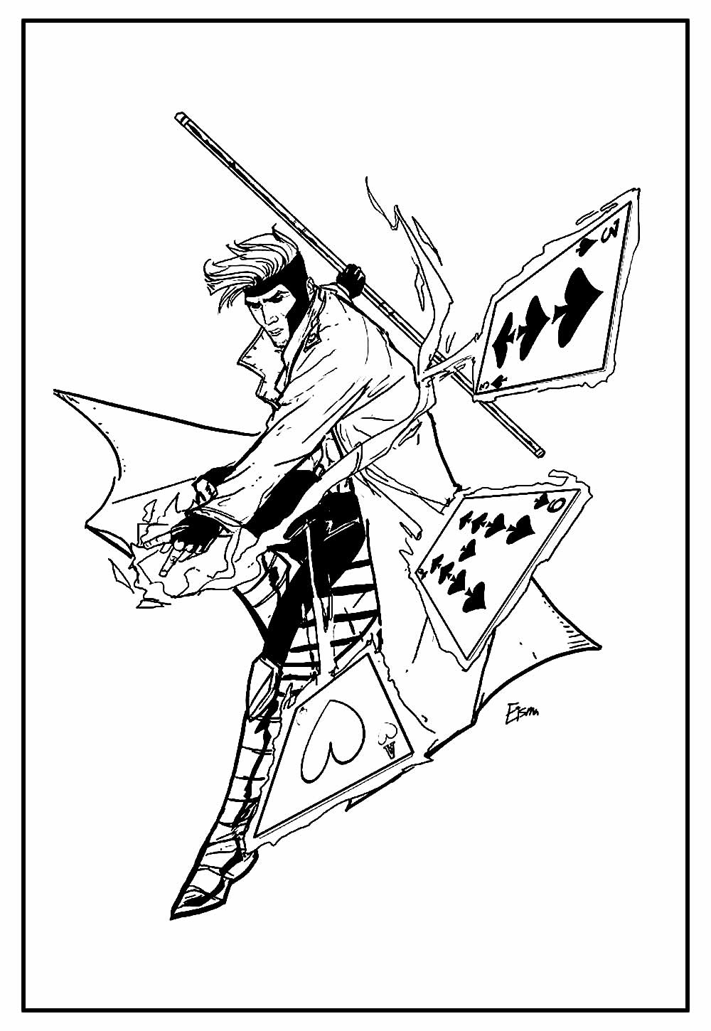 Desenho de Gambit para pintar