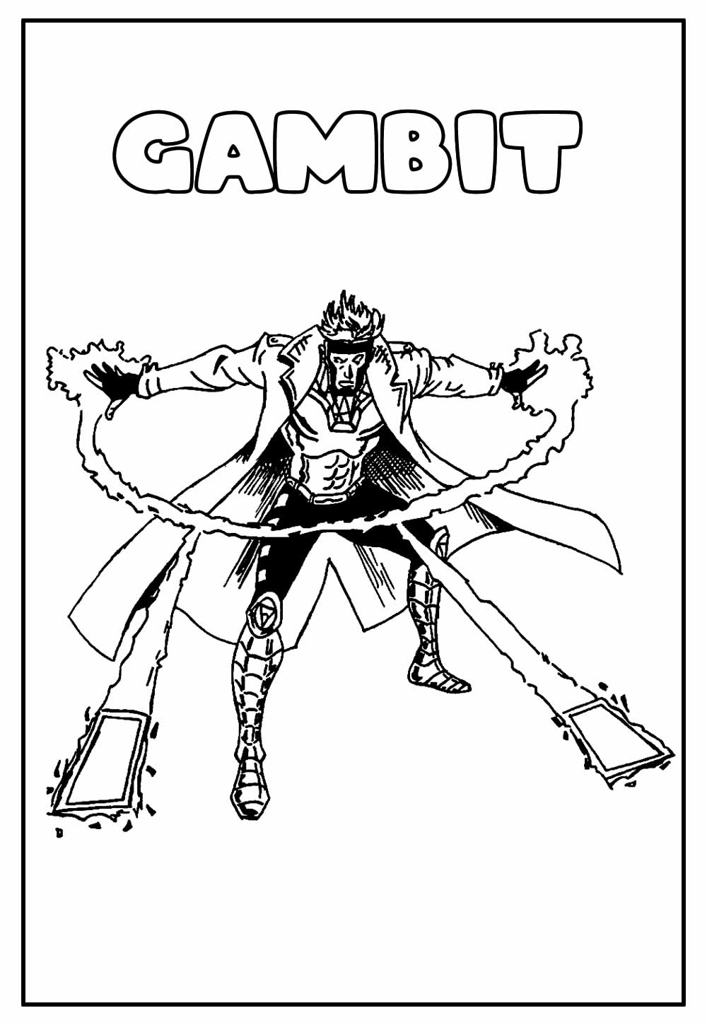 Desenho Educativo de Gambit para colorir