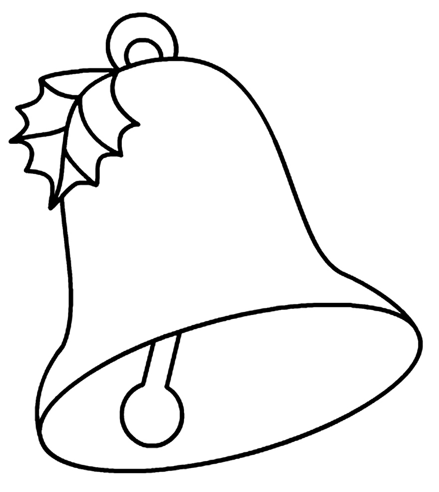 Desenhos de sino de natal kawaii para colorir