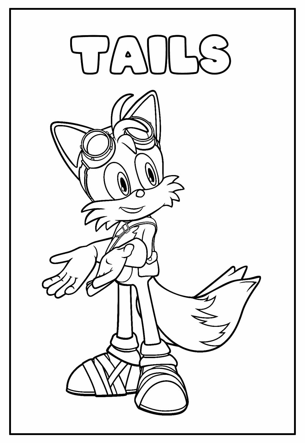 Desenho para colorir de Tails - Imagem Educativa