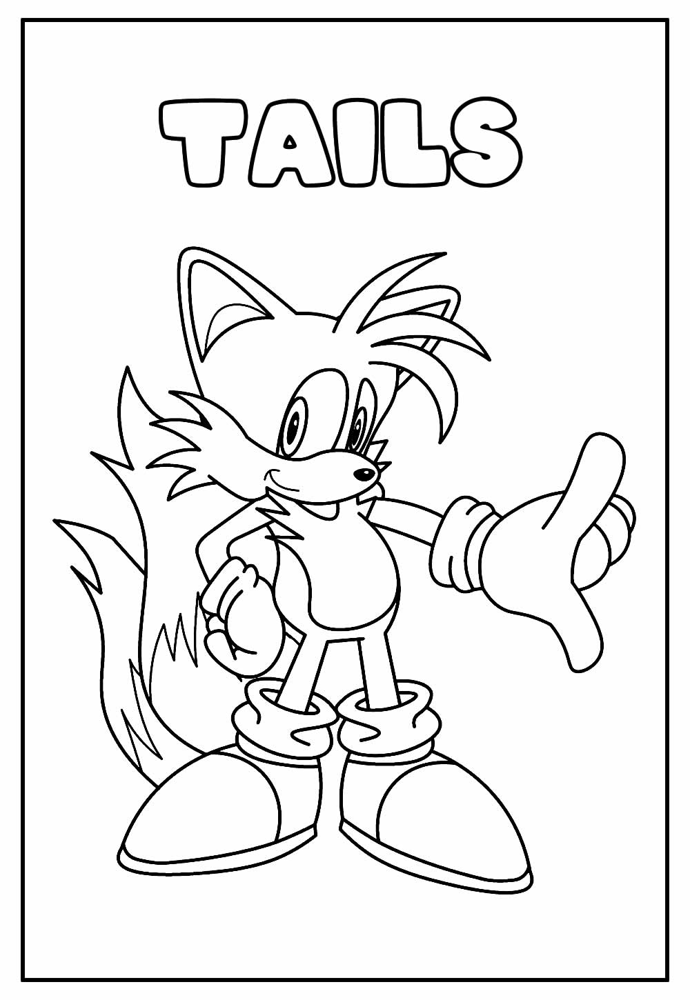 Desenho Educativo de Tails para colorir